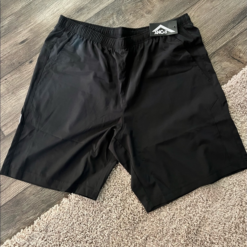 New Mens pony shorts black size XL